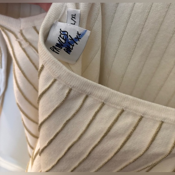 Princess Polly Backless Metallic Pinstripe Sweater Dress, Size L/XL - Picture 8 of 9